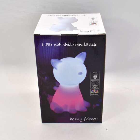 LED Cat Children Lamp Multi Color Child Safe Silicone Night Light - Picture 2 of 7